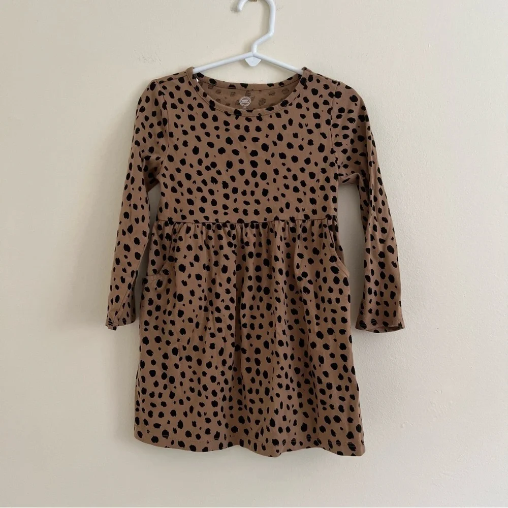 Place 1989 Leopard Print Puffer Jacket Pink Bow 2T Winter Warm Cozy sz 3T‎